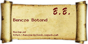 Bencze Botond névjegykártya
