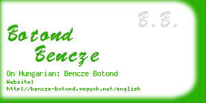 botond bencze business card
